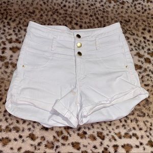 White Jean Shorts